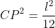 CP^{2} =\frac{l^2}{12}